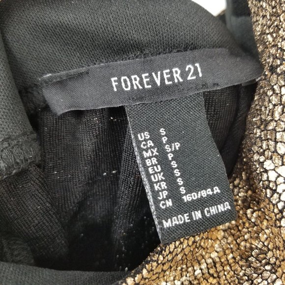 NWT Forever 21 Rose Gold Crackle Look Evening Maxi Dress Size Small - Picture 12 of 12